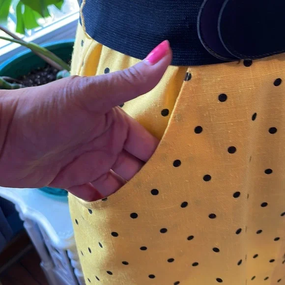 Vintage Damon II yellow dress with black polka dots - Picture 8 of 13